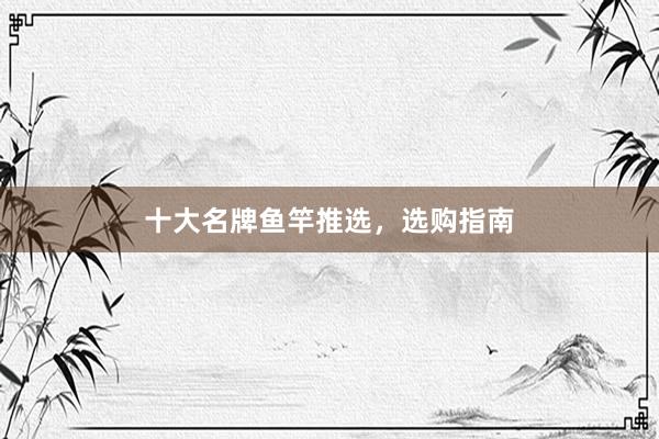 十大名牌鱼竿推选，选购指南